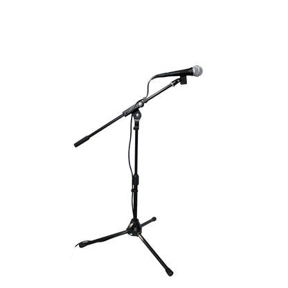 ProX Microphone Stand Compact Stable Mic Support | Tripod | 22 in Boom | 18"-28"