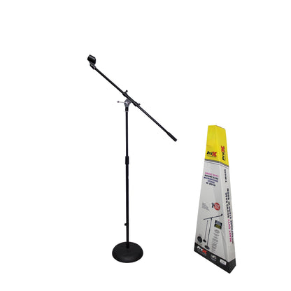 ProX Microphone Stand Compact Stable Mic Support | Round Weighted | 32 in Boom | 36"-56"