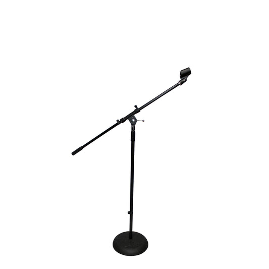 ProX Microphone Stand Compact Stable Mic Support | Round Weighted | 32 in Boom | 36"-56"