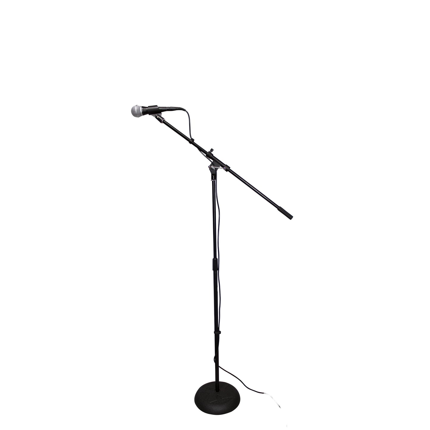 ProX Microphone Stand Compact Stable Mic Support | Round Weighted | 32 in Boom | 36"-56"