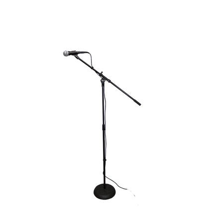 ProX Microphone Stand Compact Stable Mic Support | Round Weighted | 32 in Boom | 36"-56"