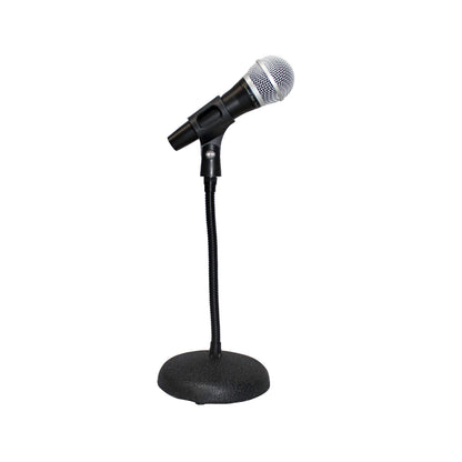 ProX Microphone Stand Compact Stable Mic Support | 6 in Round Desktop | 12 in Gooseneck | 12" Fixed