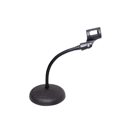 ProX Microphone Stand Compact Stable Mic Support | 6 in Round Desktop | 12 in Gooseneck | 12" Fixed