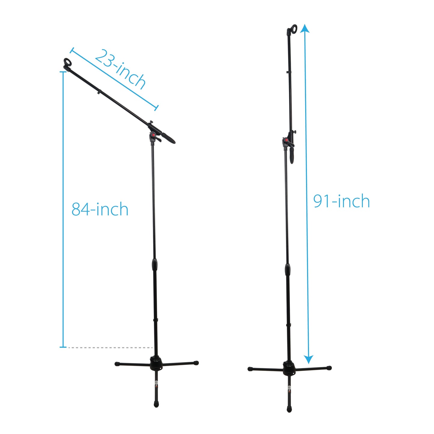 ProX Microphone Stand Compact Stable Mic Support | Tripod | 37 in Boom | 35"-91"