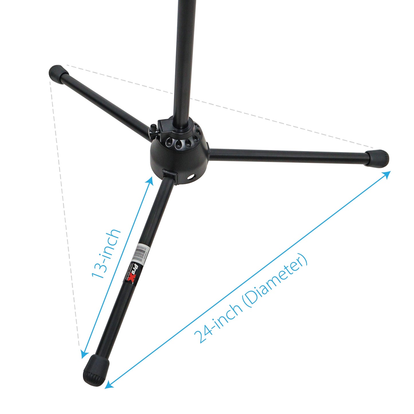 ProX Microphone Stand Compact Stable Mic Support | Tripod | 37 in Boom | 35"-91"