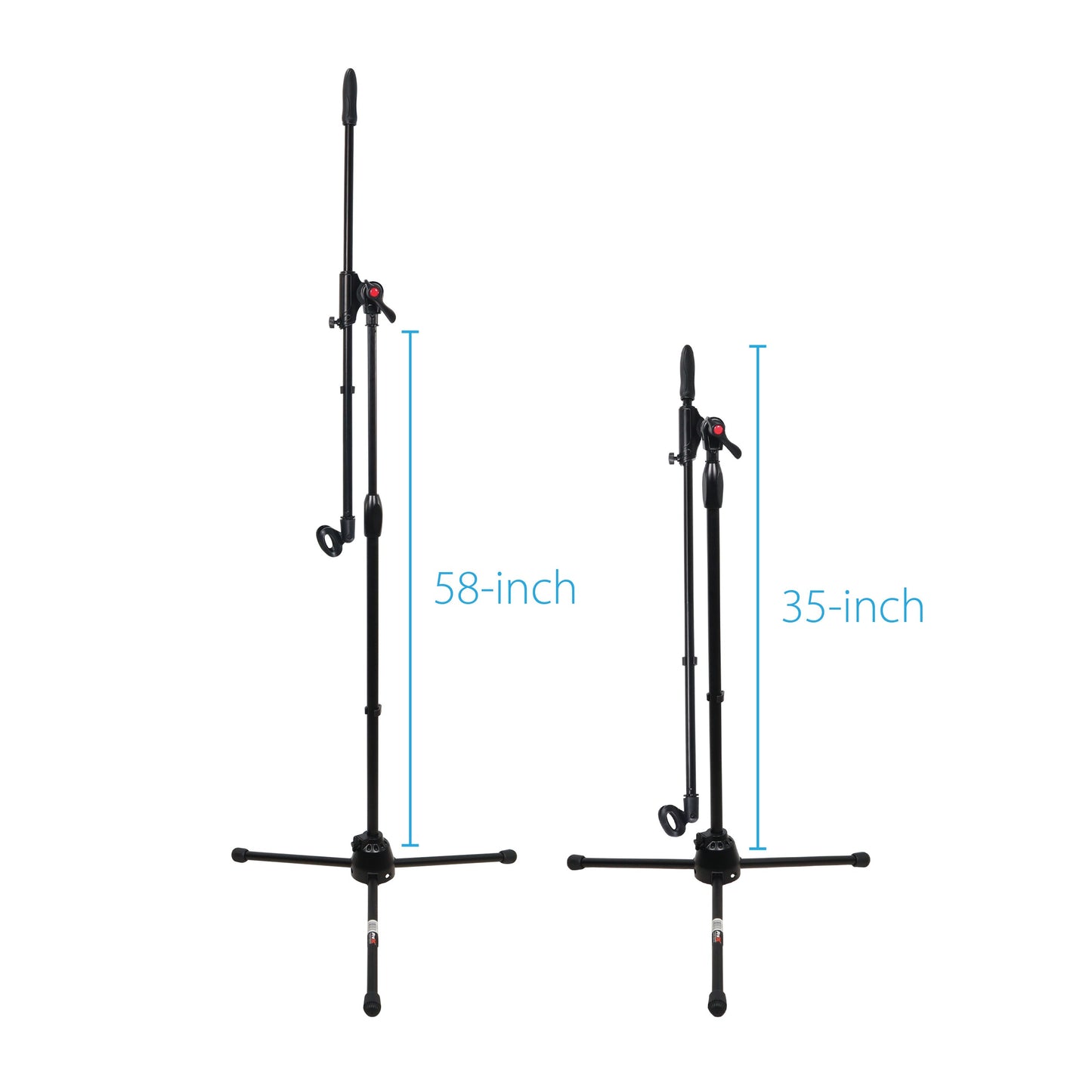 ProX Microphone Stand Compact Stable Mic Support | Tripod | 37 in Boom | 35"-91"