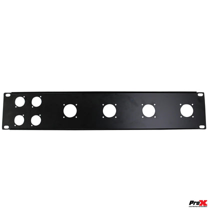 ProX Rack Panel 2U Rack Mount Panel For 19" Cases | Unloaded Patch Panel (4 XLR D + 4 NL4/NAC3)