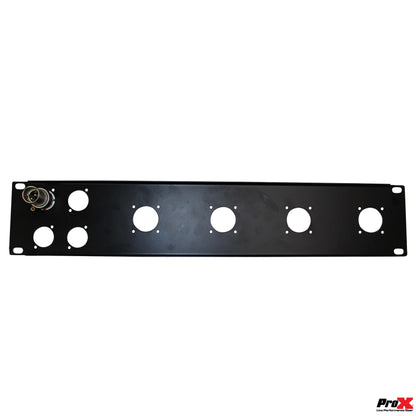 ProX Rack Panel 2U Rack Mount Panel For 19" Cases | Unloaded Patch Panel (4 XLR D + 4 NL4/NAC3)
