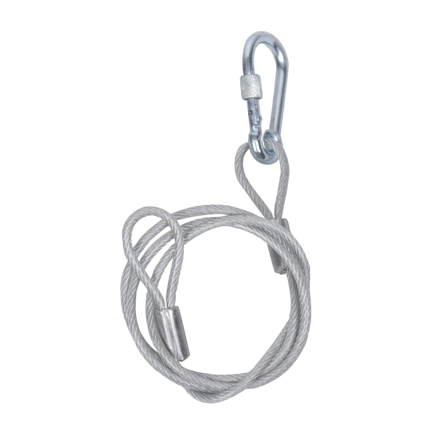 ProX Safety Cable Heavy Duty Galvanized Wire With Carabiner | 3 Ft | Silver