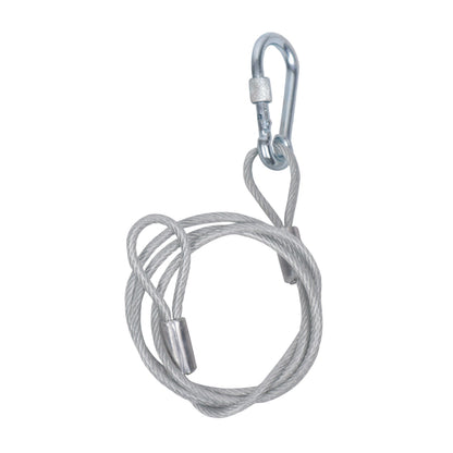 ProX Safety Cable Heavy Duty Galvanized Wire With Carabiner | 3 Ft | Silver