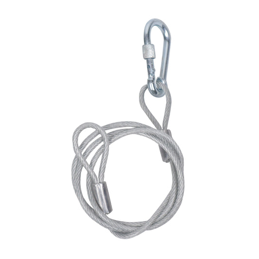 ProX Safety Cable Heavy Duty Galvanized Wire With Carabiner | 3 Ft | Silver