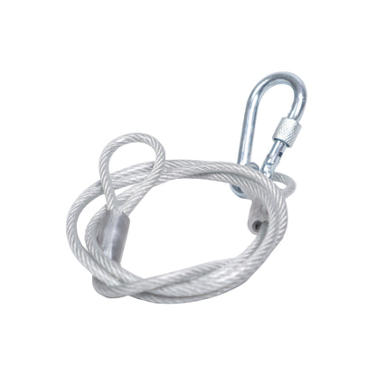 ProX Safety Cable Heavy Duty Galvanized Wire With Carabiner | 3 Ft | Silver