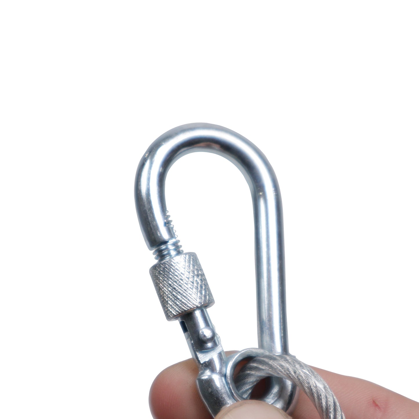ProX Safety Cable Heavy Duty Galvanized Wire With Carabiner | 3 Ft | Silver