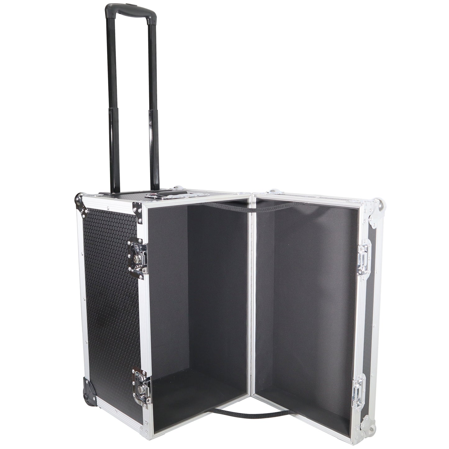 ProX Utility Trunk Storage Case ATA Road Case With Foam | Small (17 in x 24.5 in x 15 in) | Retractable | Low-Profile Recessed Wheels