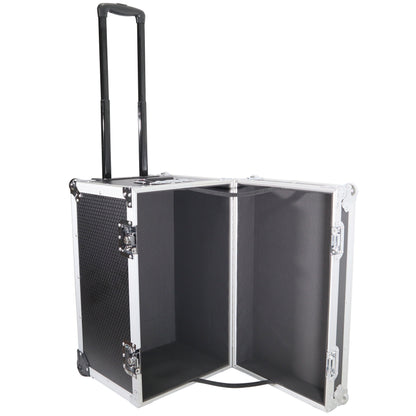 ProX Utility Trunk Storage Case ATA Road Case With Foam | Small (17 in x 24.5 in x 15 in) | Retractable | Low-Profile Recessed Wheels