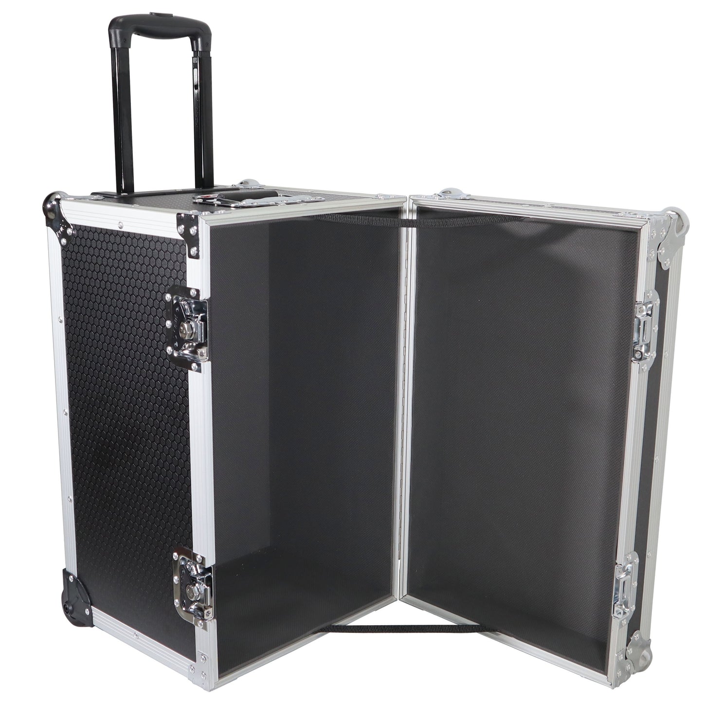 ProX Utility Trunk Storage Case ATA Road Case With Foam | Small (17 in x 24.5 in x 15 in) | Retractable | Low-Profile Recessed Wheels
