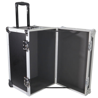 ProX Utility Trunk Storage Case ATA Road Case With Foam | Small (17 in x 24.5 in x 15 in) | Retractable | Low-Profile Recessed Wheels