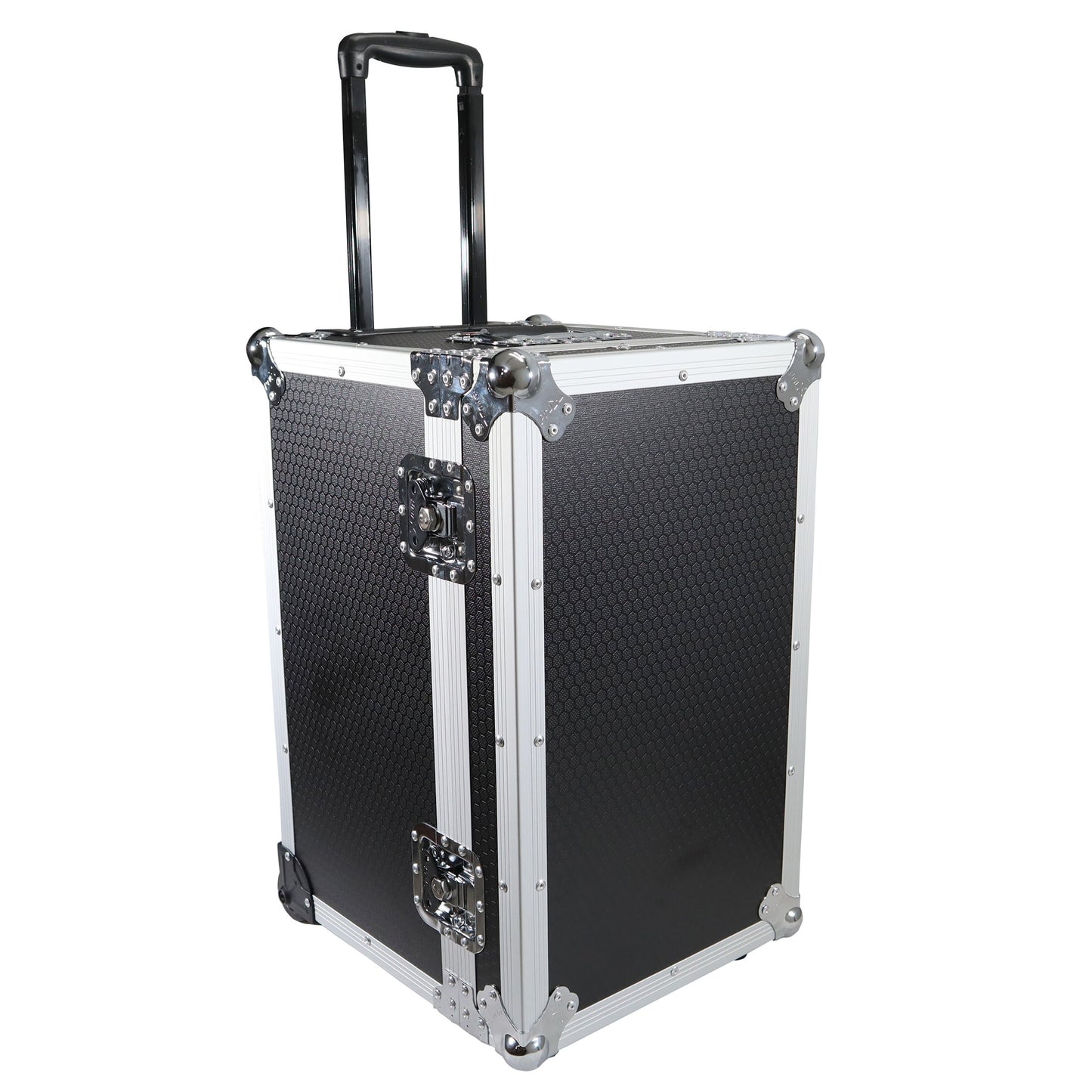 ProX Utility Trunk Storage Case ATA Road Case With Foam | Small (17 in x 24.5 in x 15 in) | Retractable | Low-Profile Recessed Wheels