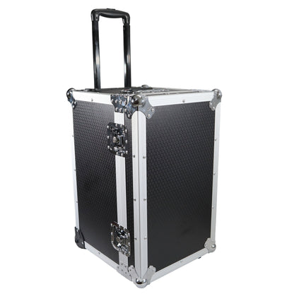ProX Utility Trunk Storage Case ATA Road Case With Foam | Small (17 in x 24.5 in x 15 in) | Retractable | Low-Profile Recessed Wheels