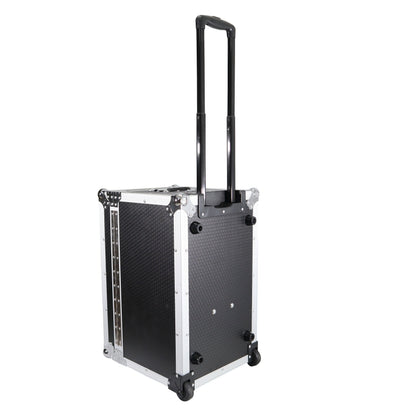 ProX Utility Trunk Storage Case ATA Road Case With Foam | Small (17 in x 24.5 in x 15 in) | Retractable | Low-Profile Recessed Wheels