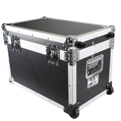 ProX Utility Trunk Storage Case ATA Road Case With Foam | Small (17 in x 24.5 in x 15 in) | Retractable | Low-Profile Recessed Wheels