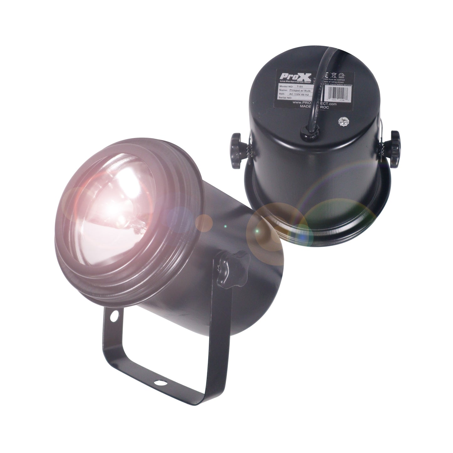 ProX TS-5 PAR36 Pin Spot Lamp and Bulb Fixture for DJ Stage