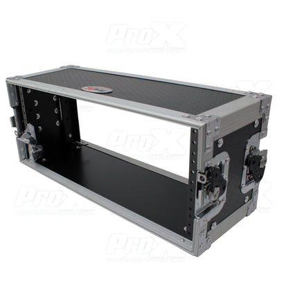 ProX Deluxe Effects Rack Case 4U Portable Flight Rack With Handle | 7 in