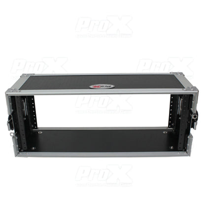 ProX Deluxe Effects Rack Case 4U Portable Flight Rack With Handle | 7 in