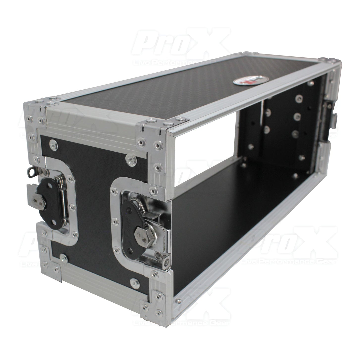 ProX Deluxe Effects Rack Case 4U Portable Flight Rack With Handle | 7 in