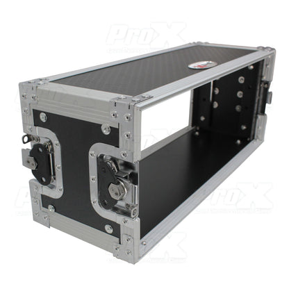 ProX Deluxe Effects Rack Case 4U Portable Flight Rack With Handle | 7 in