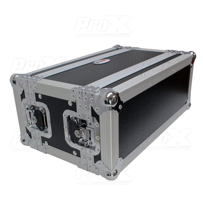 ProX Deluxe Effects Rack Case 4U Portable Flight Rack With Handle | 7 in