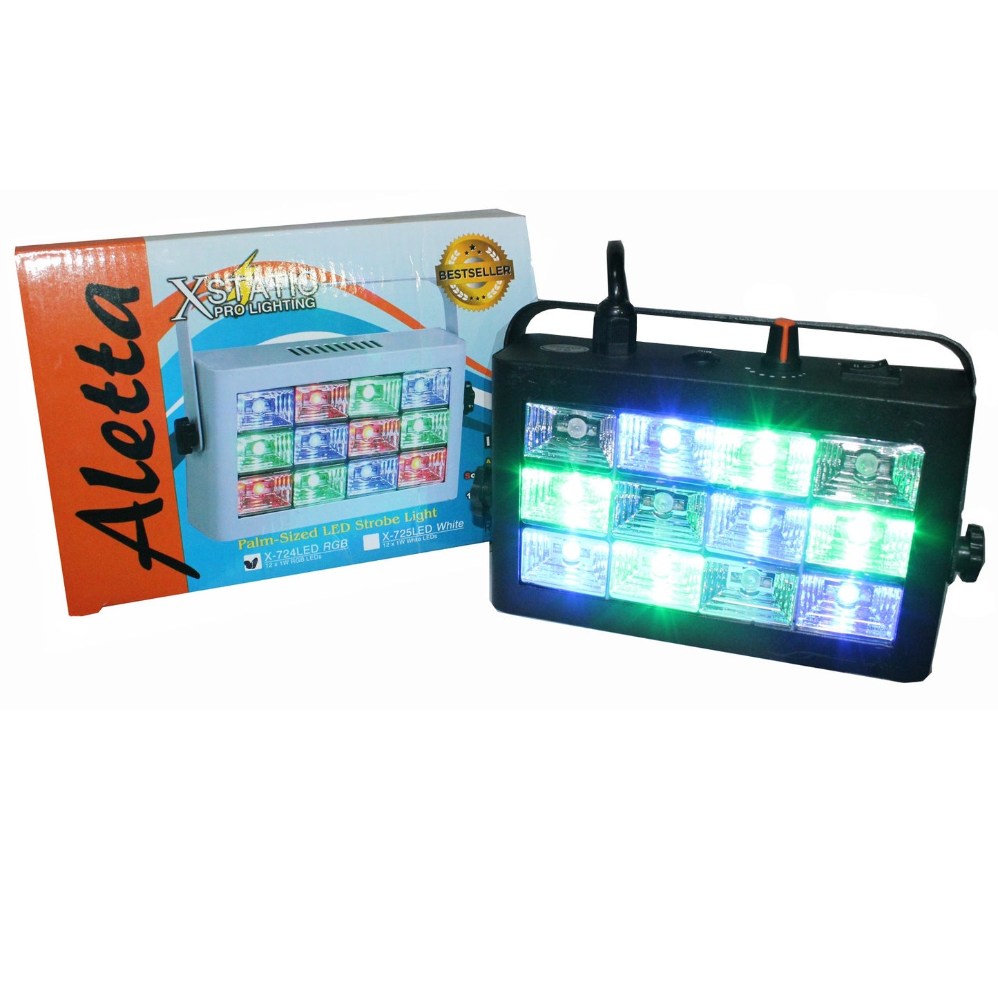 ProX Palm Sized Aletta LED Strobe Light Compact Auto Strobe | RGB