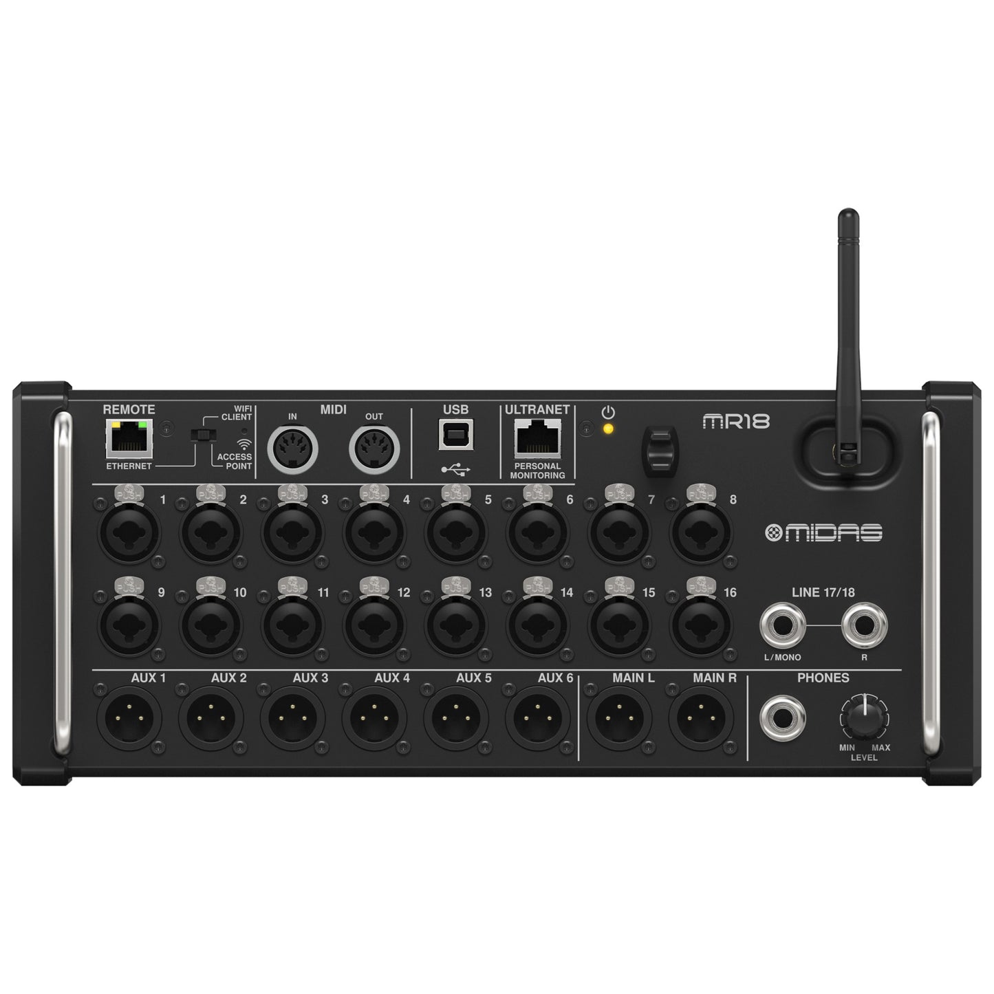 Midas MR18 18-Channel Portable Digital Mixer front
