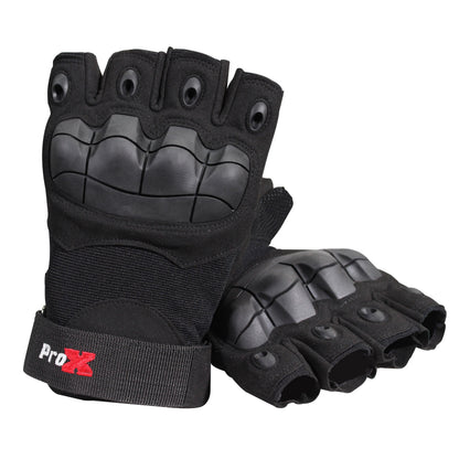 ProX X-GRIPZ Hard Rubber Knuckle Fingerless Gloves for Truss