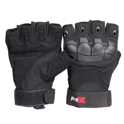 ProX X-GRIPZ Hard Rubber Knuckle Fingerless Gloves for Truss