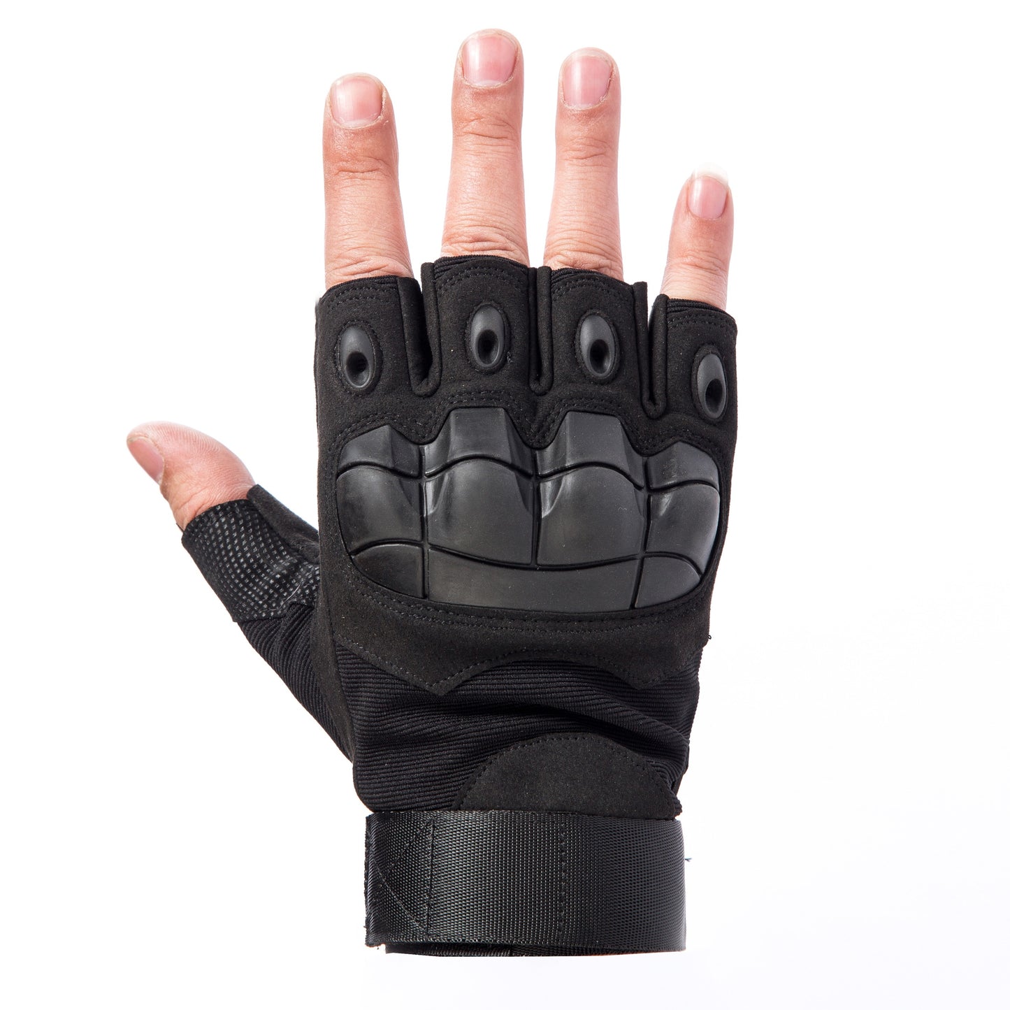 ProX X-GRIPZ Hard Rubber Knuckle Fingerless Gloves for Truss