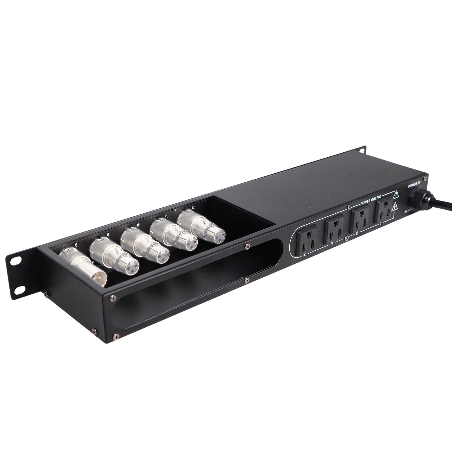 ProX X-PC4XLR-USB 1U Rack Power Strip With USB Charging Ports