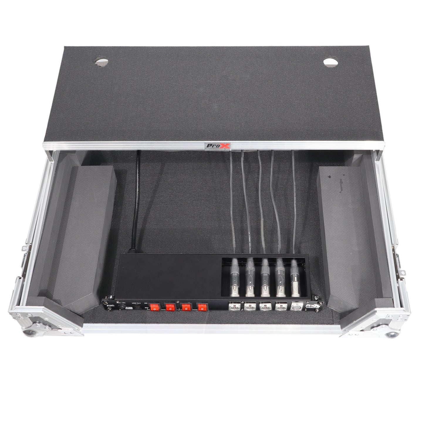 ProX X-PC4XLR-USB 1U Rack Power Strip With USB Charging Ports