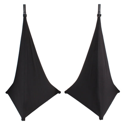 ProX Speaker/Lighting Stand Cover Scrim Lycra Fabric | Black | 2-Sided | 2-Pack