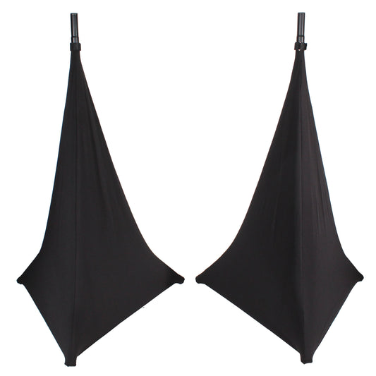 ProX Speaker/Lighting Stand Cover Scrim Lycra Fabric | Black | 2-Sided | 2-Pack