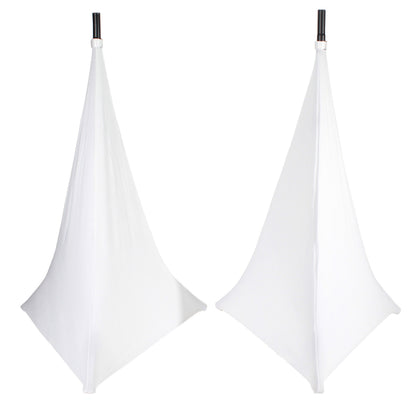 ProX Speaker/Lighting Stand Cover Scrim Lycra Fabric | White | 2-Sided | 2-Pack