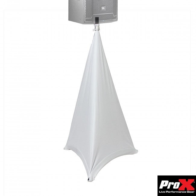 ProX Speaker/Lighting Stand Cover Scrim Lycra Fabric | White | 2-Sided | 2-Pack