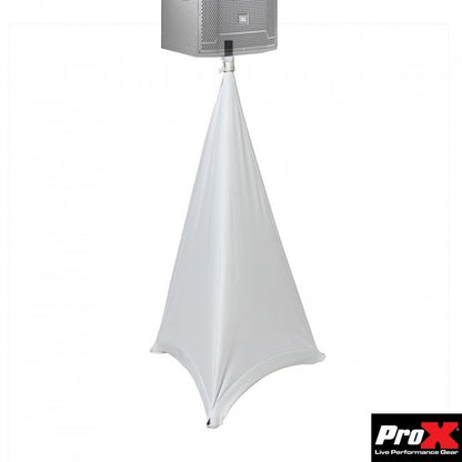 ProX Speaker/Lighting Stand Cover Scrim Lycra Fabric | White | 2-Sided | 2-Pack