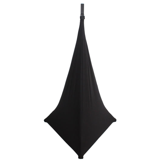 ProX Speaker/Lighting Stand Cover Scrim Lycra Fabric | Black | 3-Sided | 2-Pack