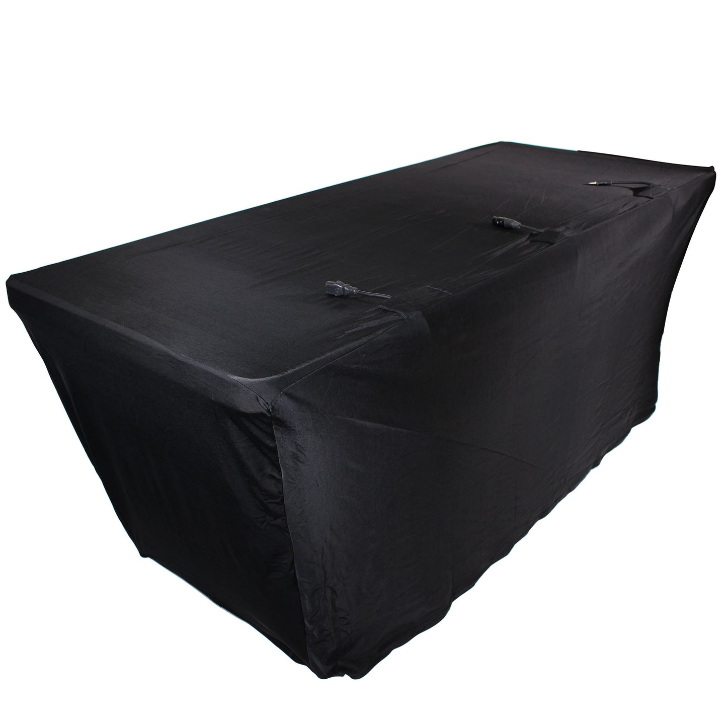 ProX Open Back Spandex Table Cover Stretch Scrim For DJ Tables | 4 ft | Black