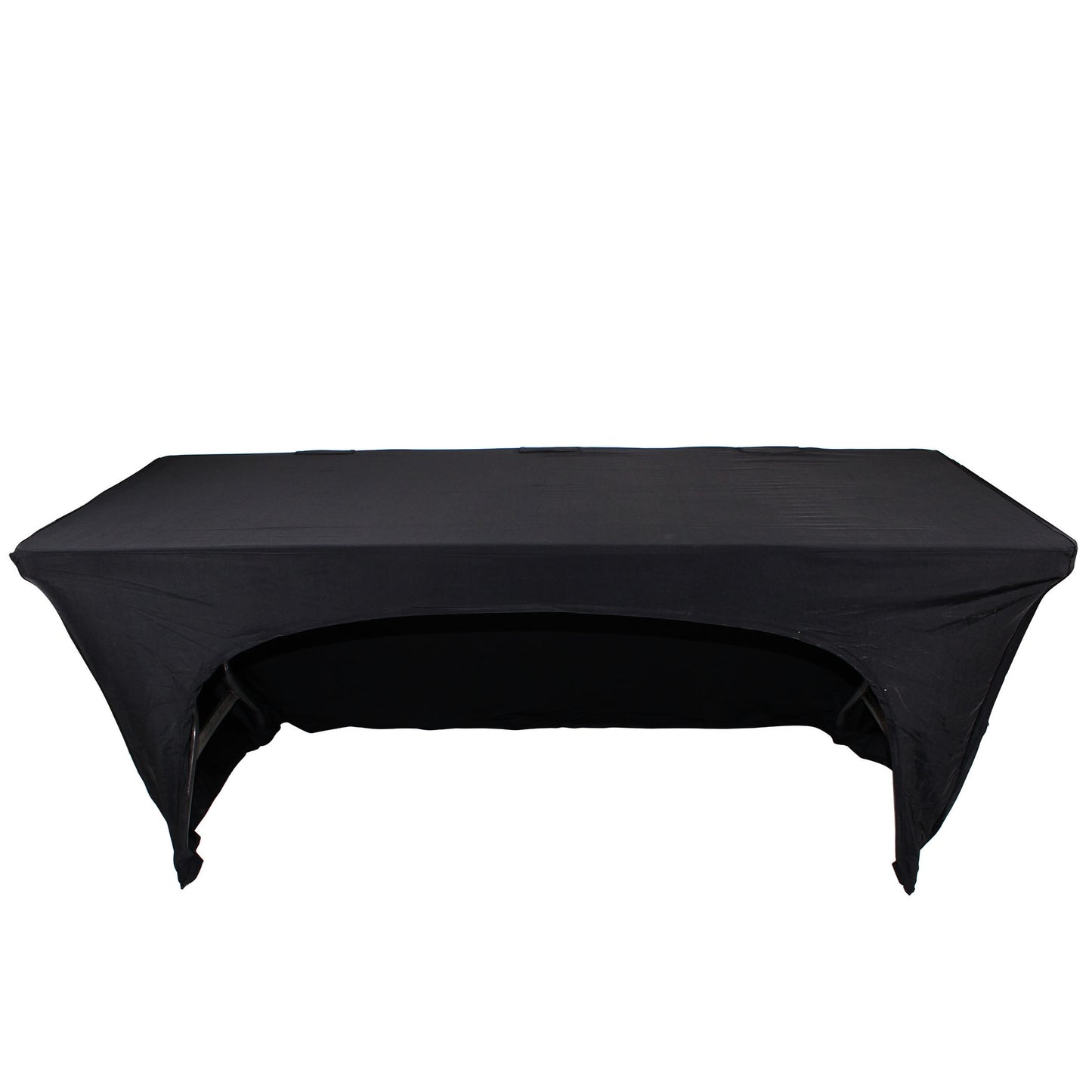 ProX Open Back Spandex Table Cover Stretch Scrim For DJ Tables | 4 ft | Black