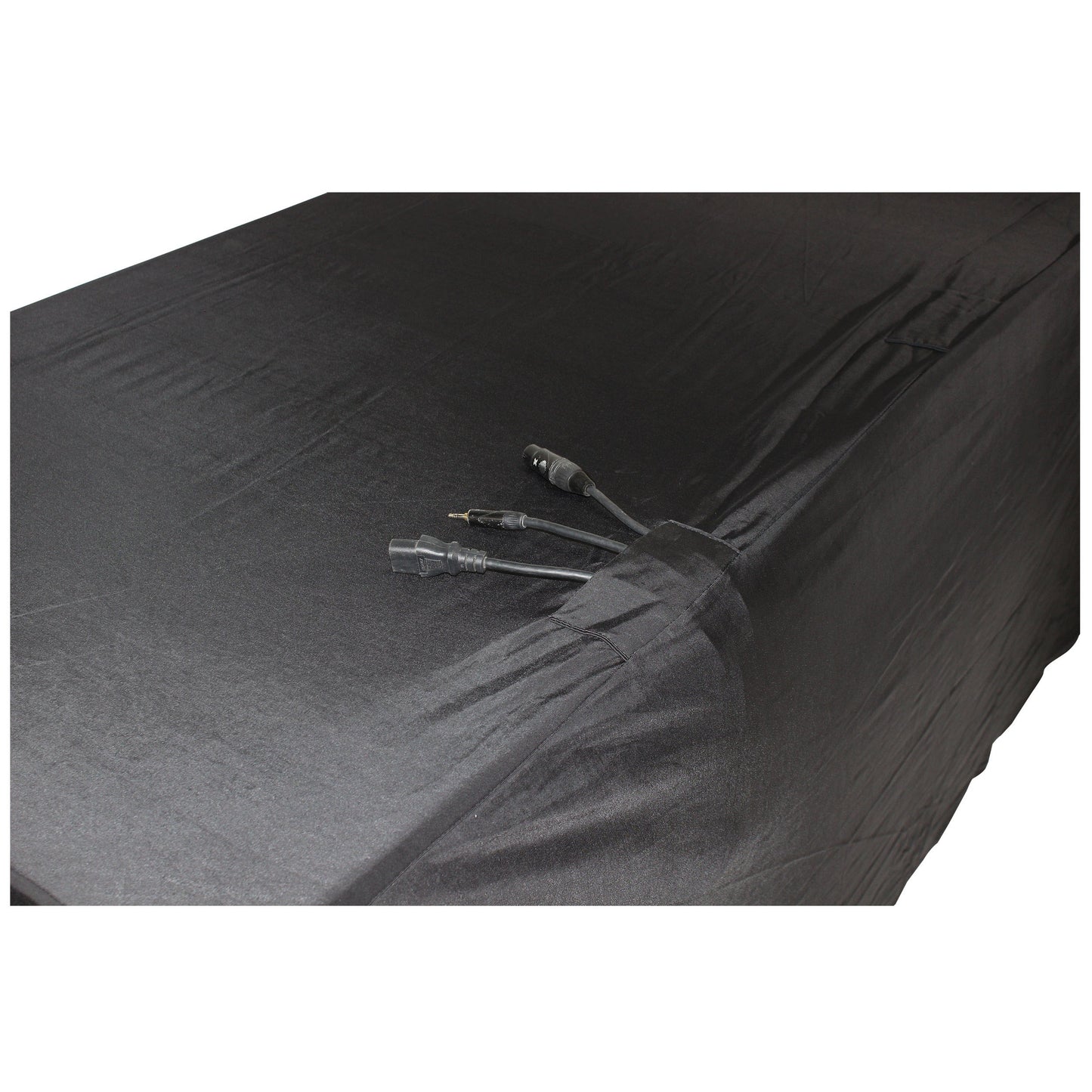 ProX Open Back Spandex Table Cover Stretch Scrim For DJ Tables | 4 ft | Black