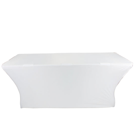 ProX Open Back Spandex Table Cover Stretch Scrim For DJ Tables | 4 ft | White