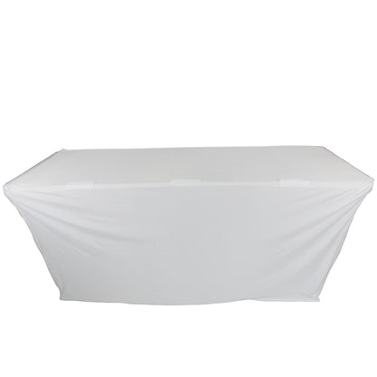ProX Open Back Spandex Table Cover Stretch Scrim For DJ Tables | 4 ft | White