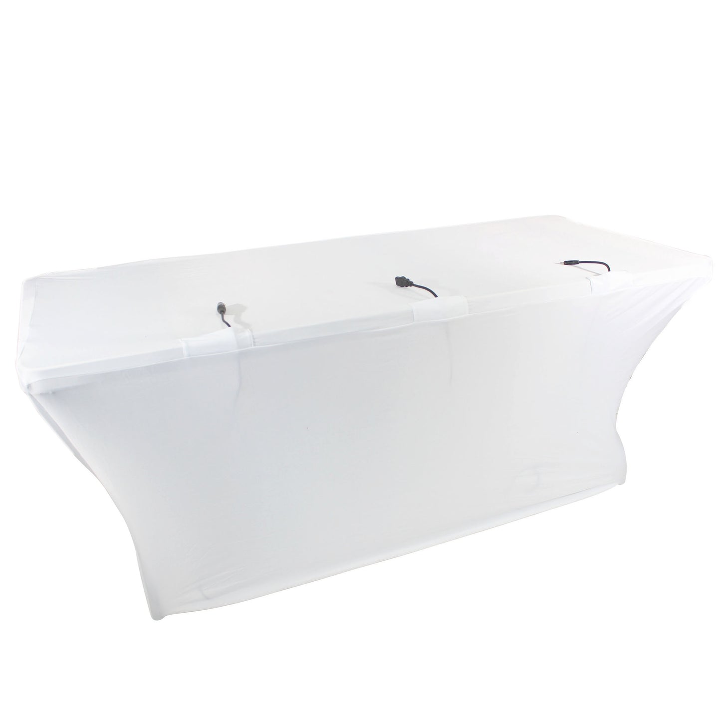 ProX Open Back Spandex Table Cover Stretch Scrim For DJ Tables | 4 ft | White